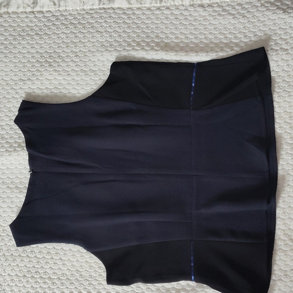 Ann Taylor Top Blouse Casual Peplum Sleeveless Round Neck Black 14 Petite - Picture 8 of 11